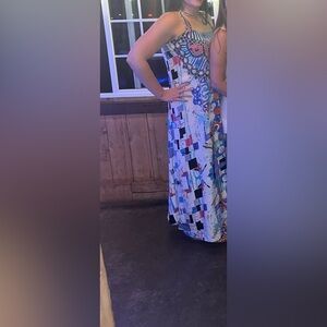 Silk like maxi summer dress